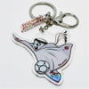 Custom Logo 2022 Qatar World Cup Fan Souvenir Soccer Badge Fan Gift Keychain Pendant Metal Acrylic PVC Keychain