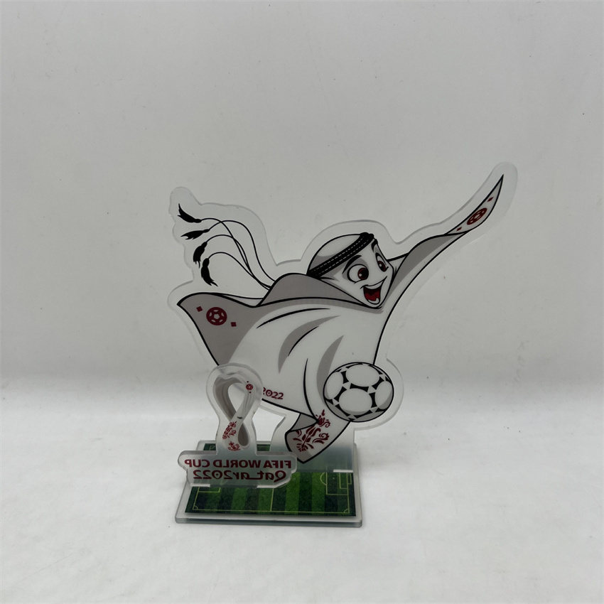 Wholesale Custom Logo 2022 Qatar World Cup Around The Series Collectibles Mascot Anime Stand Acrylic Keychain