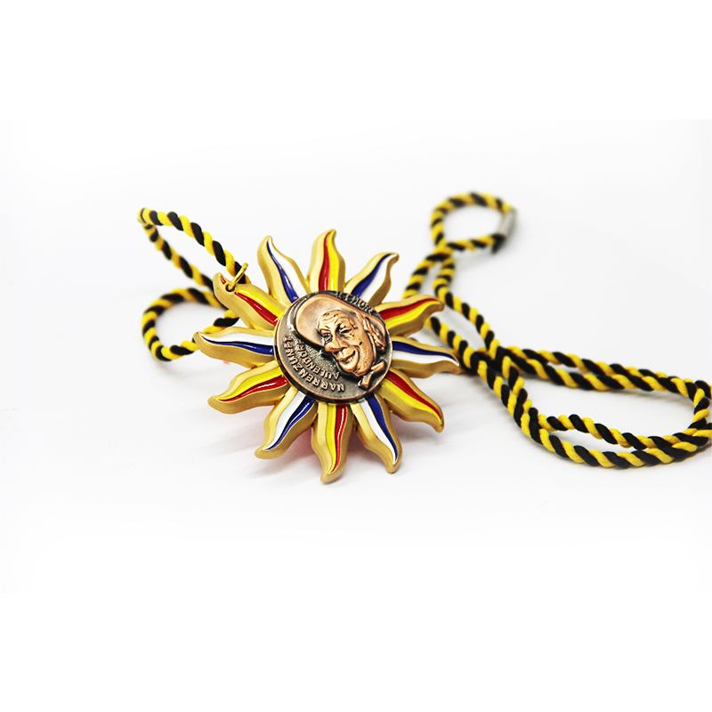 New design custom martial arts sports awards soft enamel gold metal medal with ribbon lanyard