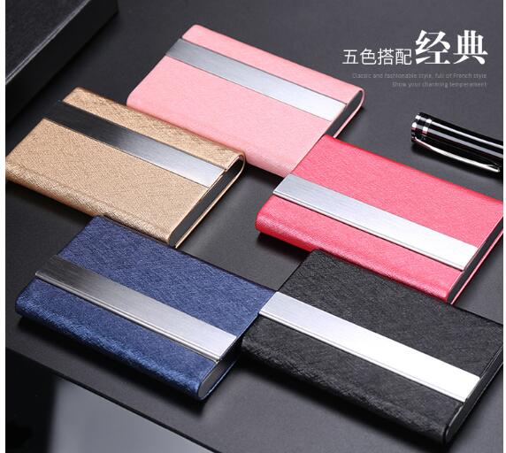 Stainless Steel And Leather Mens Leather Card Holder