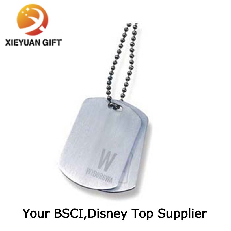 Engraved and Filled in Color Logo Dog Tag with Ballchain