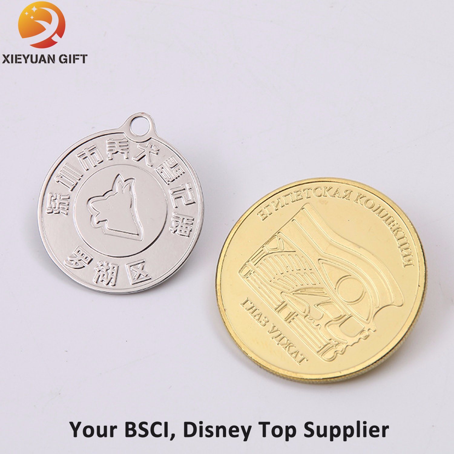 Custom Zinc Alloy Material Gold Medal with Painting Colors