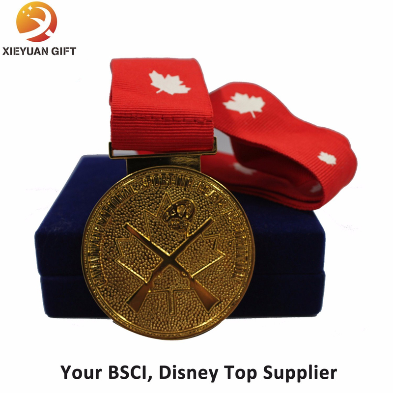 Hot Sales Gold Metal Medal with Ribbon