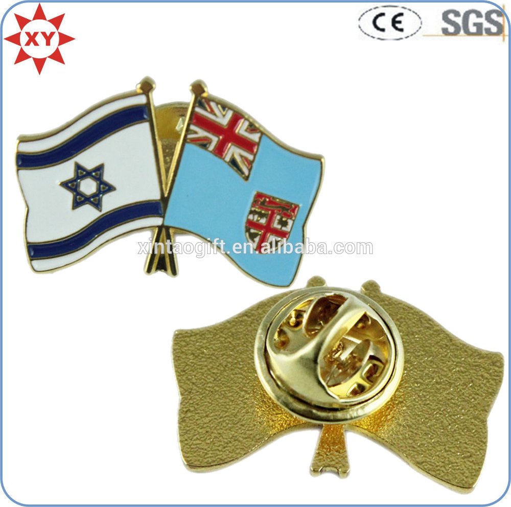 Personalized Enamel Quality National Flag Lapel Pins with Butterfly Clasp