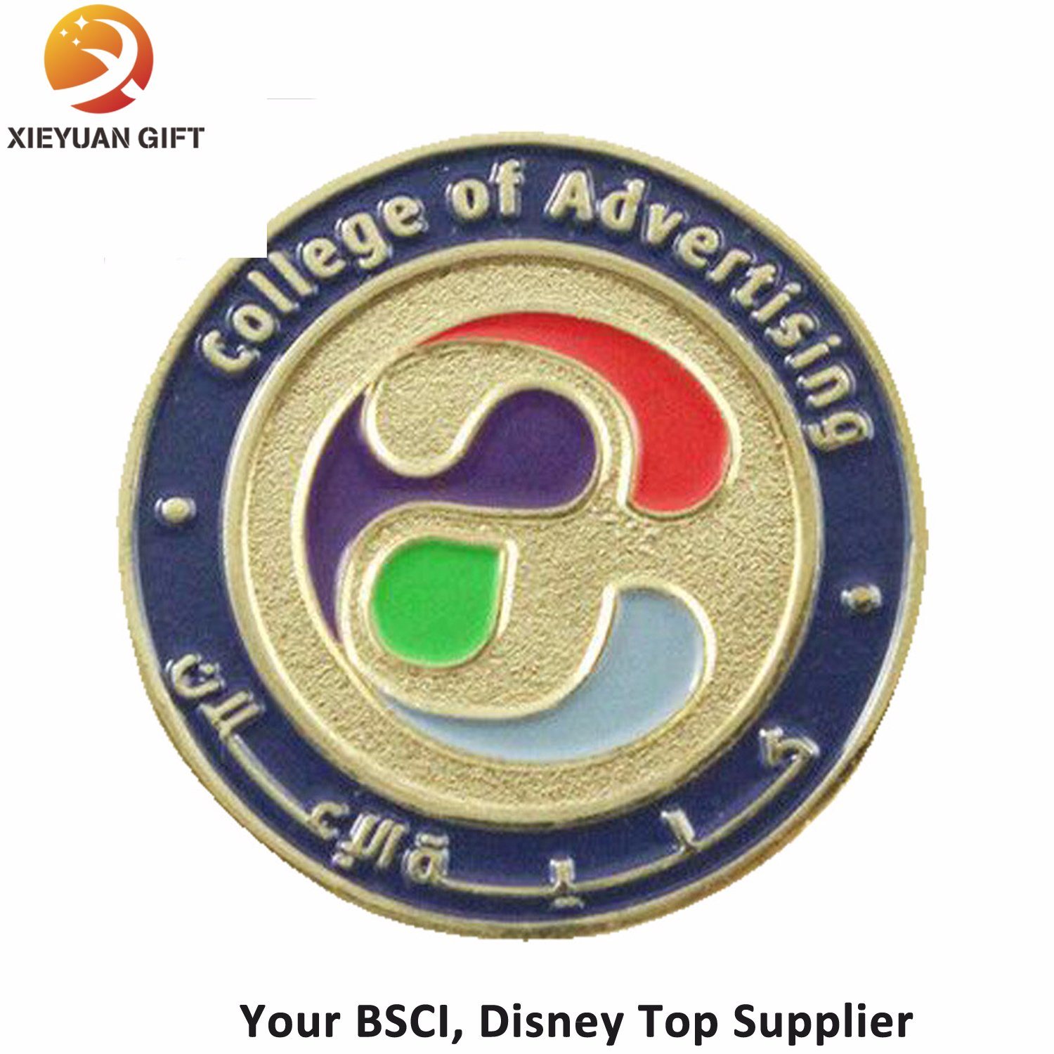 Custom Metal Round Gold Challenge Coin for Souvenir