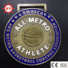 Free Mould Antique Brass Basketball Medal for Club