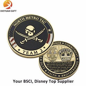 Two Side Engraved Logo Metal Coin