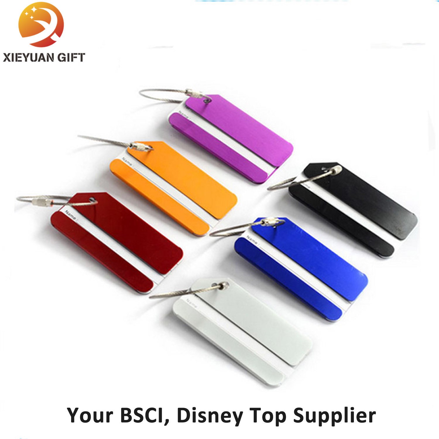 High Quality Genuine Leather Luggage Tag with Strap