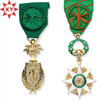Africa Medals Plated Gold with Fashion Handmade Green Ribbons