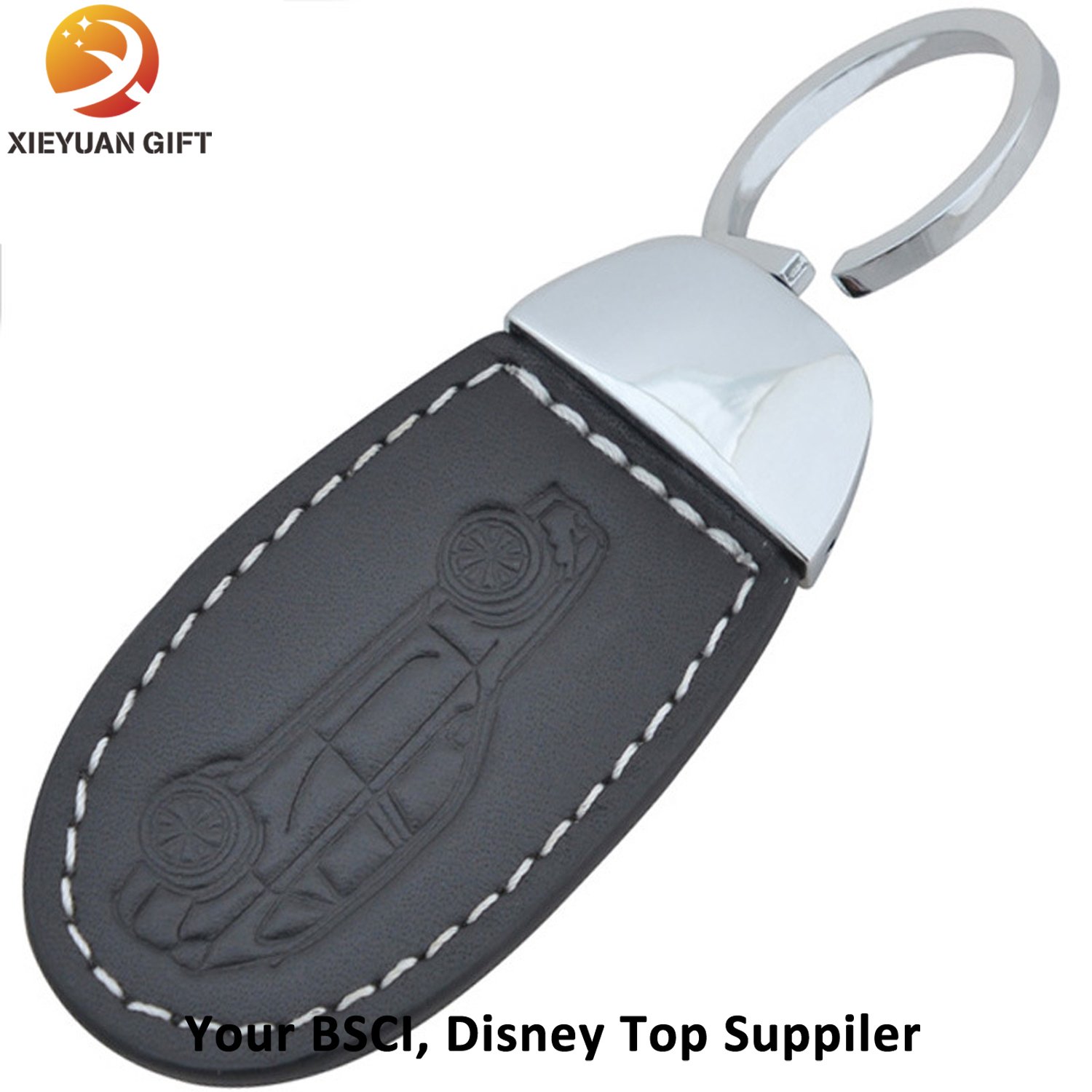 Wholesale Leather Belt Flat Keychains Rings for Souvenir