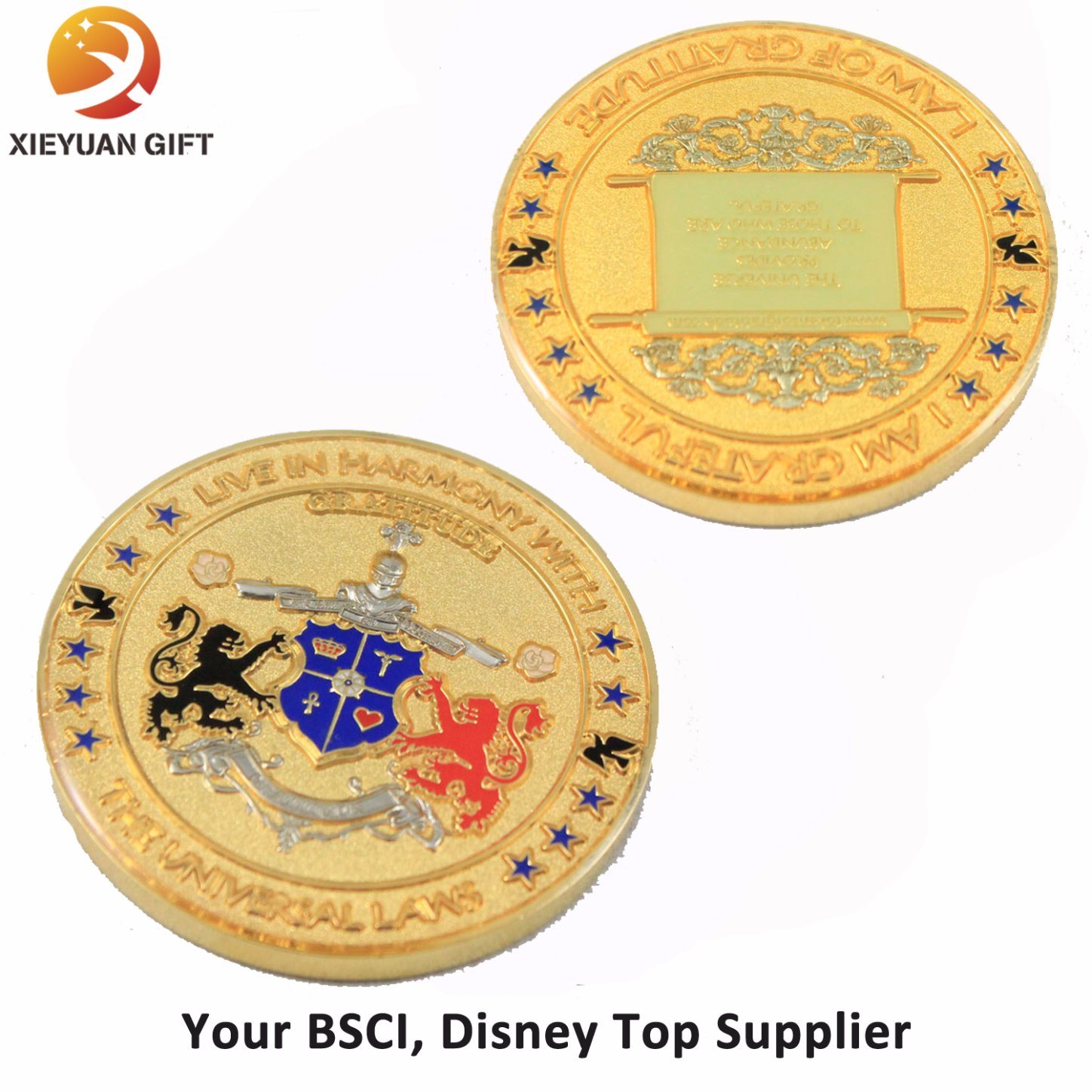 BSCI Disney Top Supplier Make Brass 3D Challenge Coin
