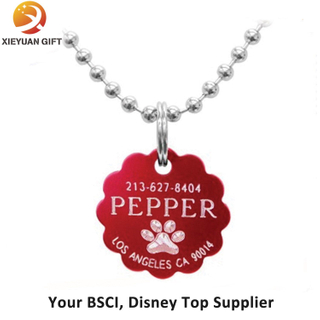 Jewelry Personalized Dog Tag Red Silver Pets Tag Pendants