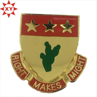 Star Flag Metal Shiny Gold Plated Badge Pin