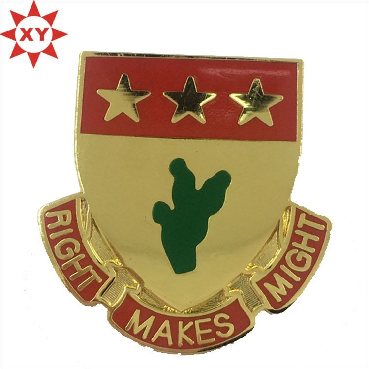 Star Flag Metal Shiny Gold Plated Badge Pin