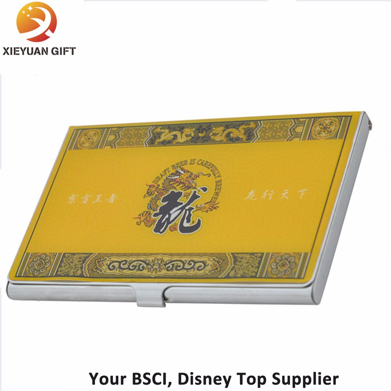 Custom China Style Yellow Business Name Card Holder Name ID Card Case