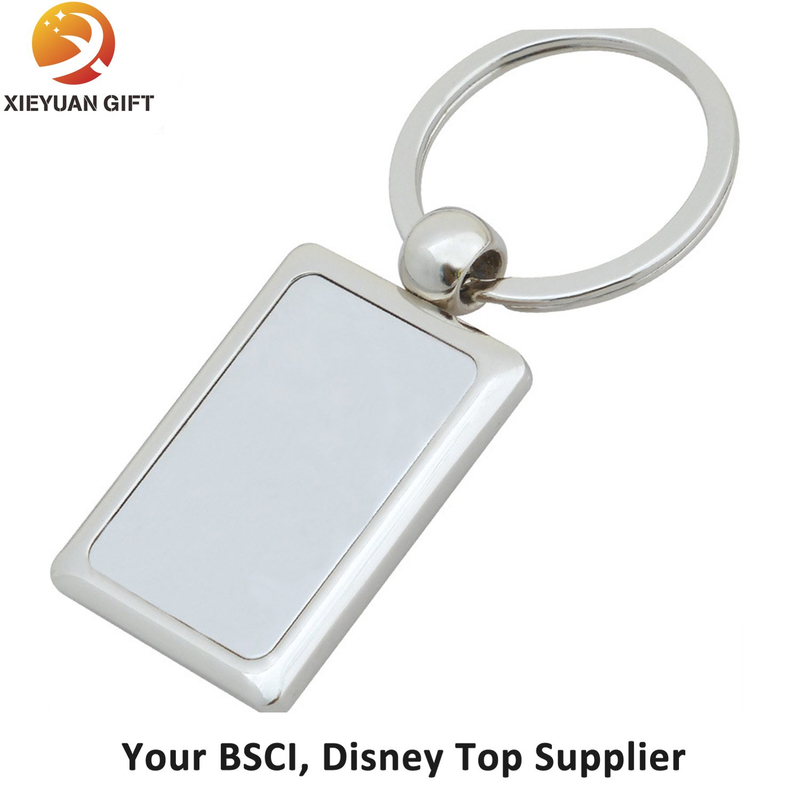 Blank Rectangle Metal Keychain with Ring