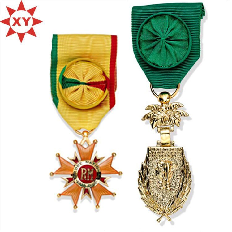 Africa Medals Plated Gold with Fashion Handmade Ribbons