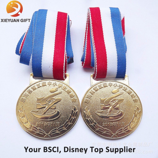 Custom Epoxy 3&quot; Round Blank Metal Medals with Ribbon