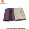 Business Name Card Holder PU Leather Magnetic Case with Purple and Maize-Yellow