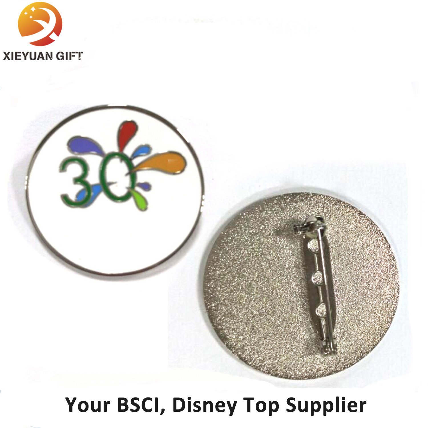 Souvenir Synthetic Enamel Badge Clip Safety Pin