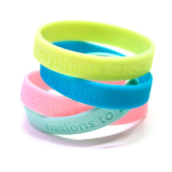 Cheap Concave Word Silicone Wristbands with Your Logo