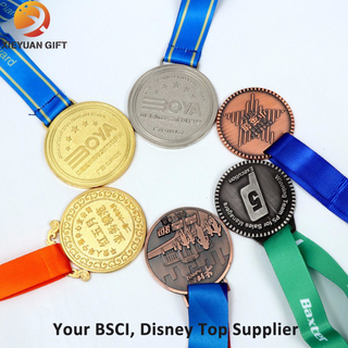 Free Mold Metal Sport Medals with Ribbon