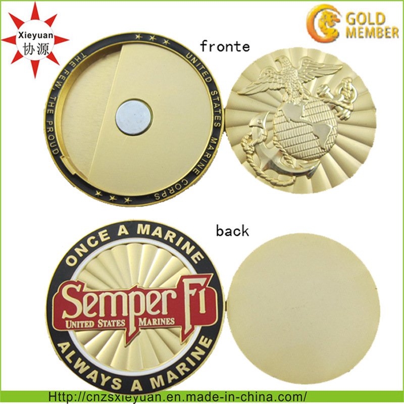 3D Gold Metal Coin with Magnet
