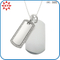 Thin CZ Border Dog Tag Double Silver Personalised