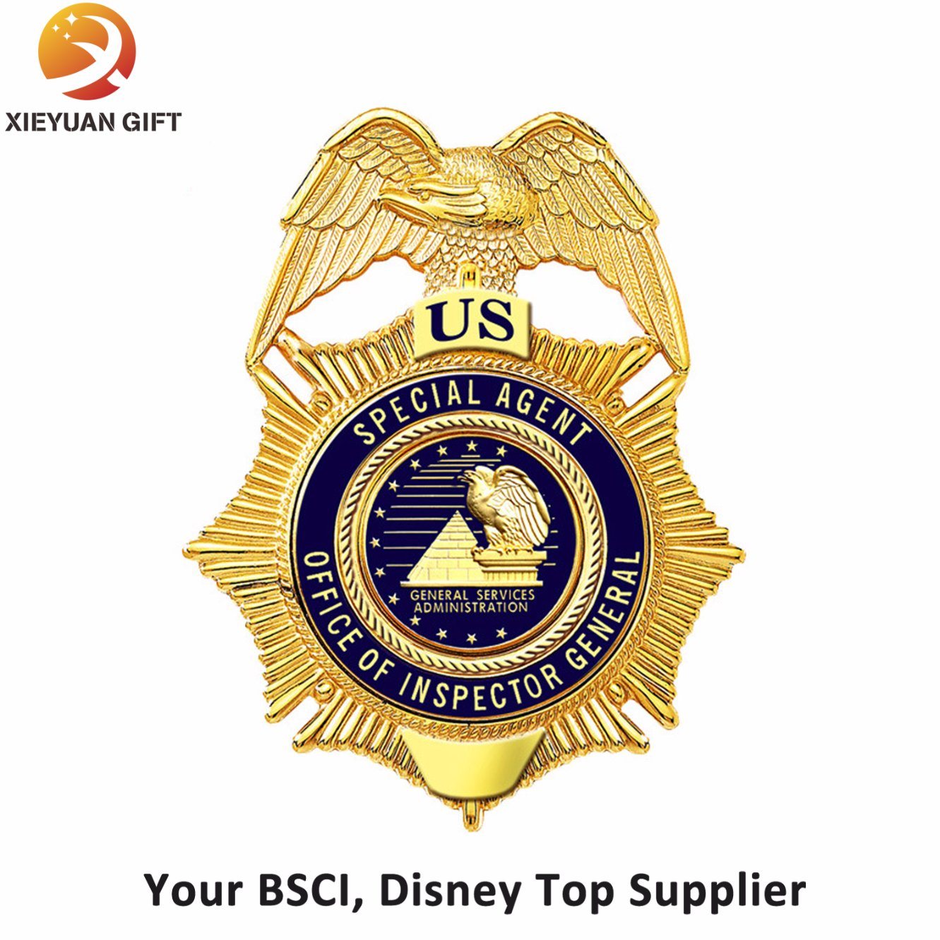 Gold Metal Badges with Your Logo