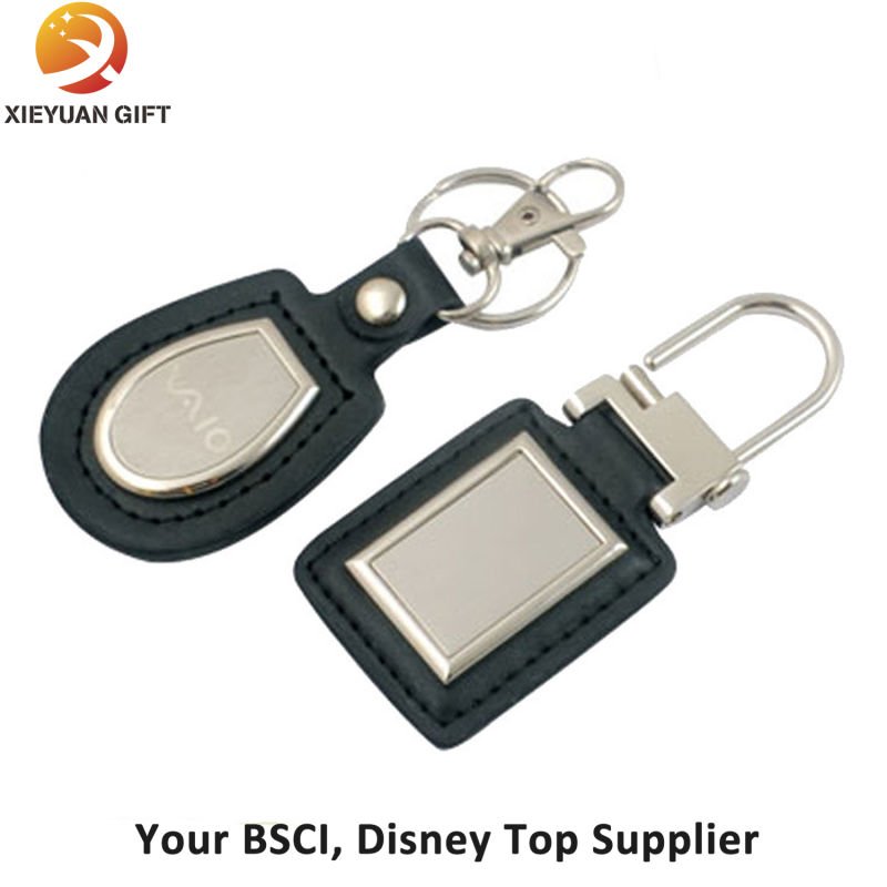 New Design Custom Cheap Leather Keychain Buy Black Leather Metal